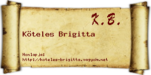 Köteles Brigitta névjegykártya