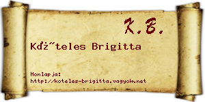 Köteles Brigitta névjegykártya